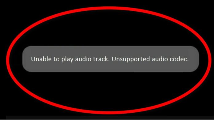 How to fix audio codec is not supported